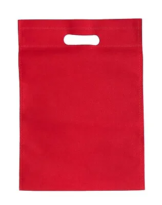 £16.99 • Buy 100 Non Woven Bag Red 25cm X 35cm With Carry Handle Party, Gift Bags Reusable