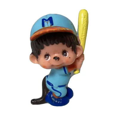 Monchhichi BASEBALL Player At Bat PVC Figure 1979 Vintage Sekiguchi Hong Kong • $16.50