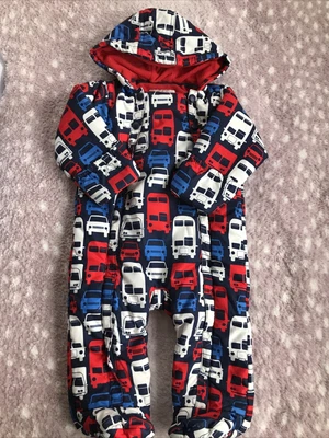 £5 • Buy Baby Boys Snowsuit 9-12 Months M&S Fleece Lined 