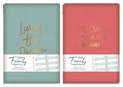 2024 A5 Week To View Diary Family Organiser Journal Flexi Cover Planner With Pen • £6.75