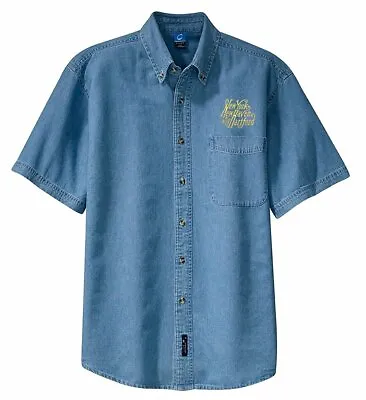 $37.39 • Buy New York New Haven And Hartford Railroad Short Sleeve Embroidered Denim [den57SS