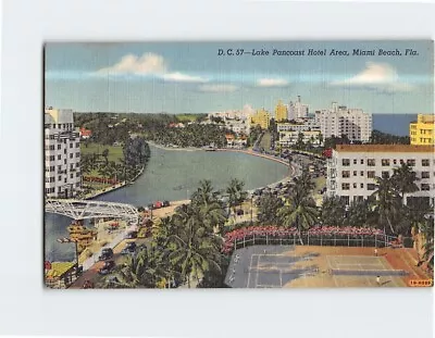 Postcard Lake Pancoast Hotel Area Miami Beach Florida USA • $20.97
