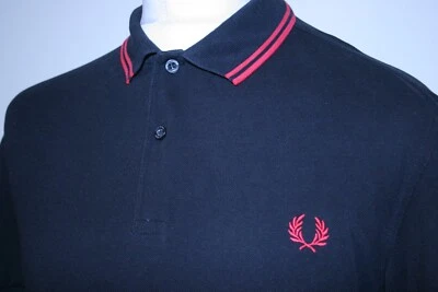 £0.99 • Buy Fred Perry M3600 Polo Shirt - L - Black/Red -  Twin Tipped - Excellent Mod Top