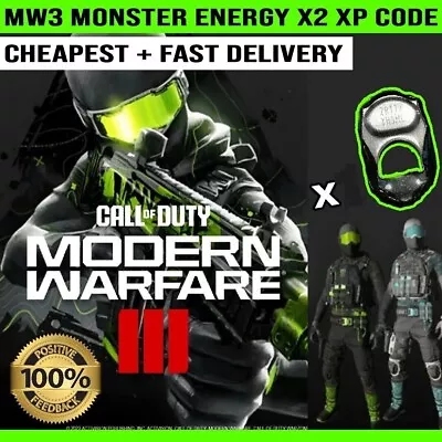 Call Of Duty Modern Warfare 3 X3 Monster Energy DOUBLE XP Unlock Code MW3 • £4