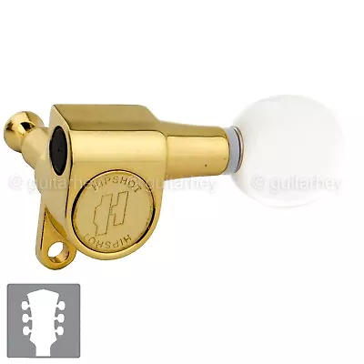 NEW Hipshot Classic Tuners Pearloid Buttons Set Schaller Style Mini 3x3 - GOLD • $99.95