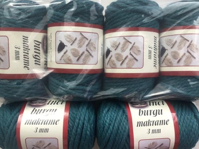£12.50 • Buy Macrame Cord String  Plant Hangers Craft 6 Rolls  1kg 500gColour  Turquoise Blue