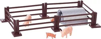 1:32 Pig Pen Farm Playset Collectable Farmyard Animal Toys For Children Toy F • £21.75