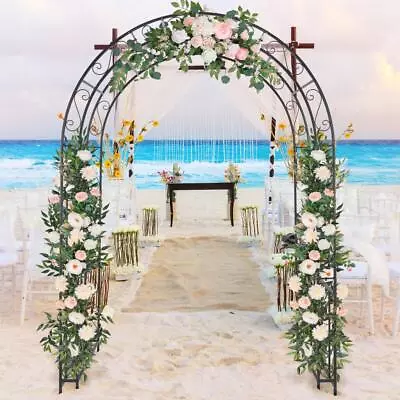 Wedding Arch Garden Arbor Curved Metal Durable Iron Garden Arch Outdoor Ceremony • $72.98