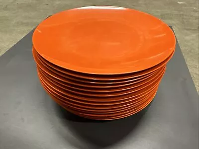 Set Of 5 Bright Orange Melaware 25cm Plates Vintage VW Campervan Picnic Camping • £10