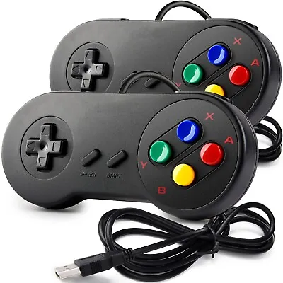 2X SNES Retro USB Controller Joystick Gamestick For PC MAC Linux Raspiberry Pi • $6.99