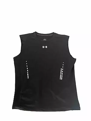 Under Armour Men's Heat Gear Xl Fitted  Black Sleeveless Shirt New Without Tags • $24.99