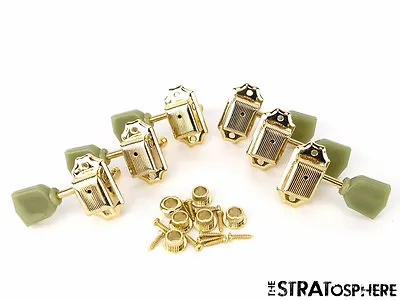 *NEW Vintage Style 3x3 TUNERS For Guitar Gibson Les Paul SG Keystone Gold • $15.99