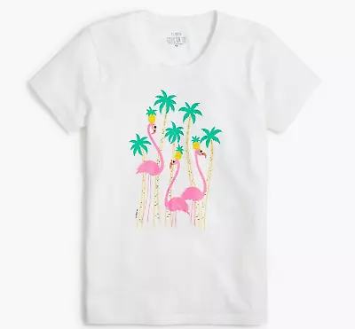 J.CREW Collector Tee T-shirt BG850 Roller Skating Flamingo Sz L Wmns NWT Ma • $17.77