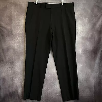 Vintage BOSS Hugo Boss Men's 40R Wool Dress Pants James Brown Flat Front • $34.99