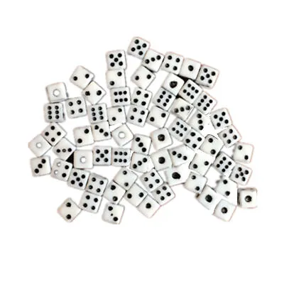 White Super Mini Dice Tiny Miniature 100pcs Set Of Game Supply Numbers Dice • $4.98