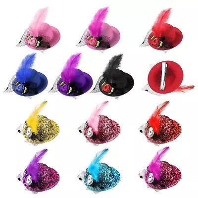 12 Pieces Tea Party Hats For Little Girls Mini Top Hat Fascinator Decorative ... • $20.50