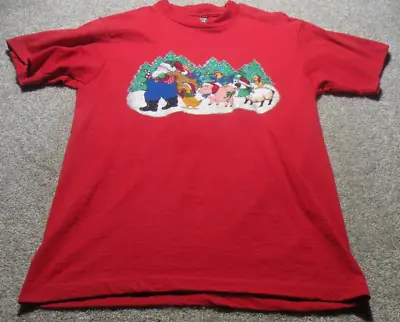 VTG Fruit Of The Loom Best Single Stitch T-Shirt Christmas Santa Duck Pig Sheep • $5.99