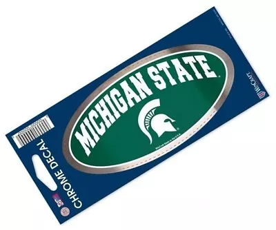 NCAA Michigan State University MSU Spartans 3  X 7  Chrome Vinyl Decal • $5.99