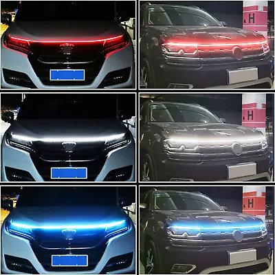 Universal White Flexible Car Hood Day Running LED Light Strip Accessories • $7.99