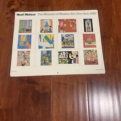 HENRI MATISSE 1987 Calendar Museum Modern Art New York Soft Laminated No April • $179