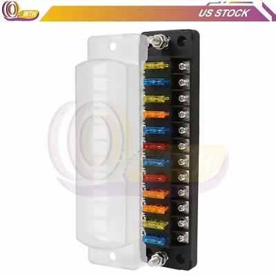 ATC ATO 12 Way Fuse Block Box Holder Blade W/ Waterproof For Marine Car 10V-32V • $18.11