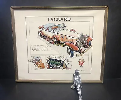 1920 Style Of Packard Adonis Sliding Boy Hood Ornament Plus A Ken Dallison Print • $1500