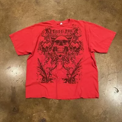 Vtg Y2k T-Shirt MMA Elite Tapout Affliction Mallgoth Grunge Size 2XL • $15.50