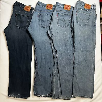 Lot Of 4 Levi's 569 Loose Straight Blue Jeans Men's Size 36x34 • $50