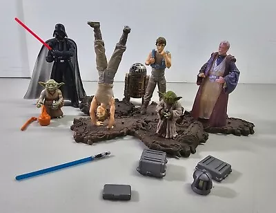 Star Wars R2D2 Luke Yoda Darth Vader Kenobi Dagobah OTC Saga POTJ Figure Lot • $59.99