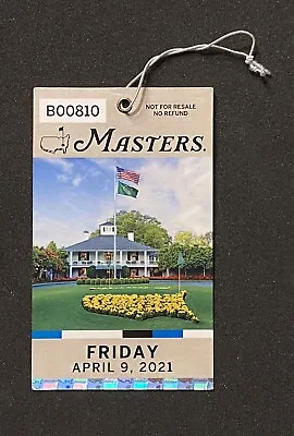 2021 Masters Tournament Friday Ticket Badge Augusta National Golf Club RARE • $249.99