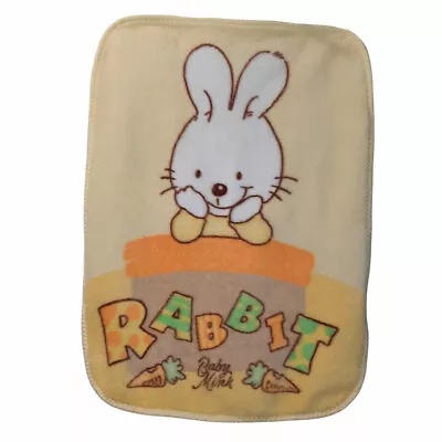 Vintage The World Of Baby Mink Rabbit Carrots Yellow Carry On Blanket 39  X 30 • $45