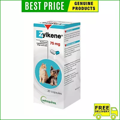 Zylkene Nutritional Supplement Upto 10 Kg For Dogs And Cats 75 MG 30 Capsules • $47.98