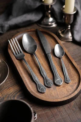 £119.99 • Buy KHAKMA Matt Silver 16-Piece Stainless Steel Vintage Dessert Cake Fruit Set
