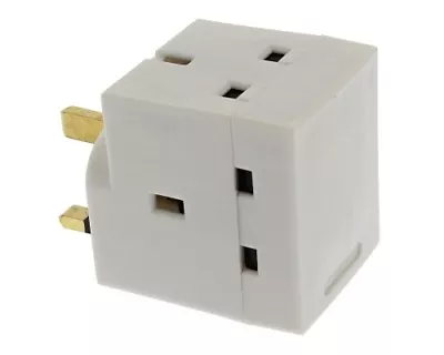 3 Way Socket Adaptor Multi Plug Fused Adapter UK Mains Three Sockets • £5.09