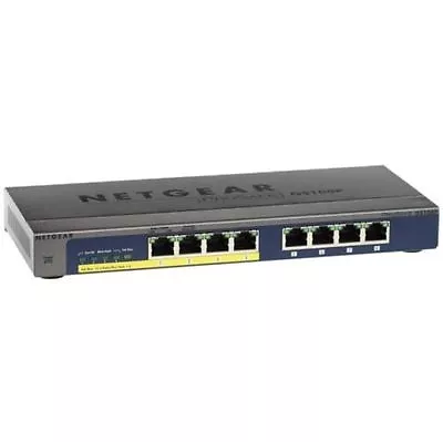 Netgear PROSAFE 8-PORT 10/100/1000 GIGABIT SWITCH GS108P WITH 4-PORT POE • $139