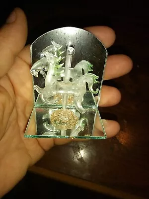 Miniature Mirrored Glass Carousel Horse • $9.99