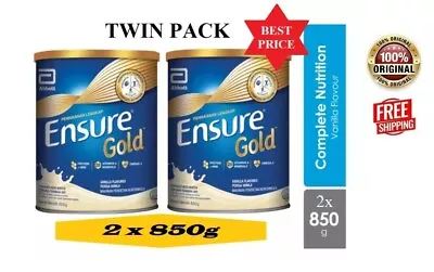 2x Abbott Ensure Gold Complete Nutrition Milk Powder Vanilla Flavor 850g • $112.80