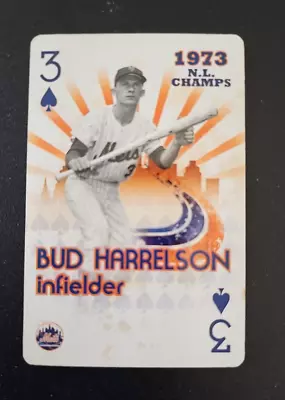 BUD HARRELSON Playing Card   1973 New York Mets 40th Anniversary (2013 Caesars) • $5.99