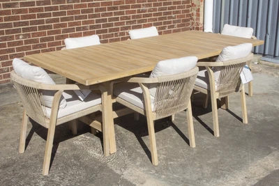 $2499 • Buy Romano - 7 Piece Outdoor Dining Setting - Solid Acacia Timber