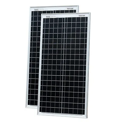 80W (40W+40W) Solar Panels With 2x5m Cable For Camper / Caravan / Boat 12V/24V • £159.99