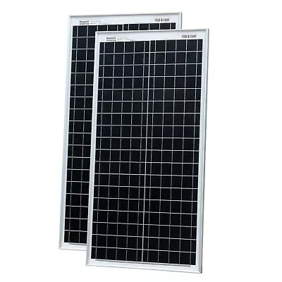 80W (40W+40W) Solar Panels With 2x5m Cable For Camper / Caravan / Boat 12V/24V • £119.99