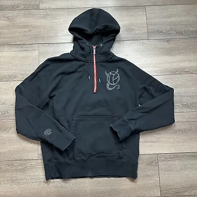 Manchester United Hoodie Size M  Nike 3/4  Zip Jacket Black • $47.80