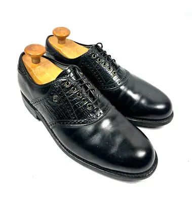 Vintage FootJoy Classics Dry Premiere Golf Shoes Handcrafted Black USA Men's 9 D • $144.49