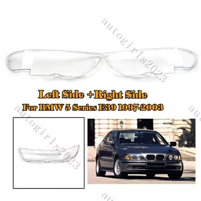 Headlight Lens Cover Shell  Replacement For 1996-2003 BMW E39 Facelift 528i 530i • $56.99