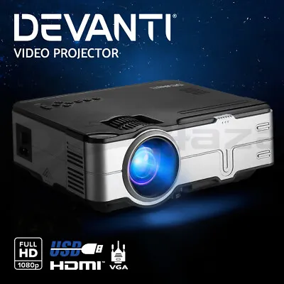 $118.95 • Buy Devanti Mini Video Projector Portable HD 1080P 1200 Lumens Home USB VGA