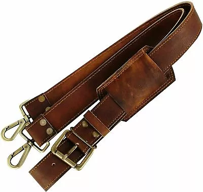 Handmade Vintage Leather Replacement Shoulder Strap For Messenger Bag Briefcase • $32.89