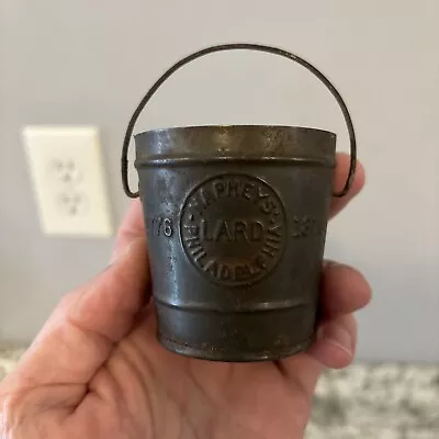 Small Mini Antique Advertising Naphey's Philadelphia Leaf Lard Bucket Pail 1876 • $29.99