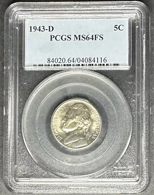 1943-D Silver Jefferson Nickel PCGS MS-64 FS Buy 3 Items Get $5 Off • $22