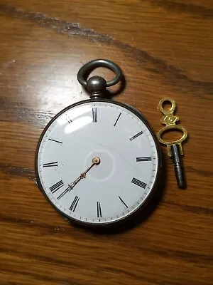 Antique Mechanical Manually Winding Pocket Watch With Key. WORKING • £85