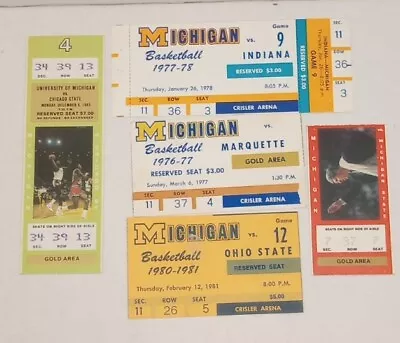 Vintage Michigan Wolverines Basketball Tickets Vs Indiana & MSU 1978+ • $14